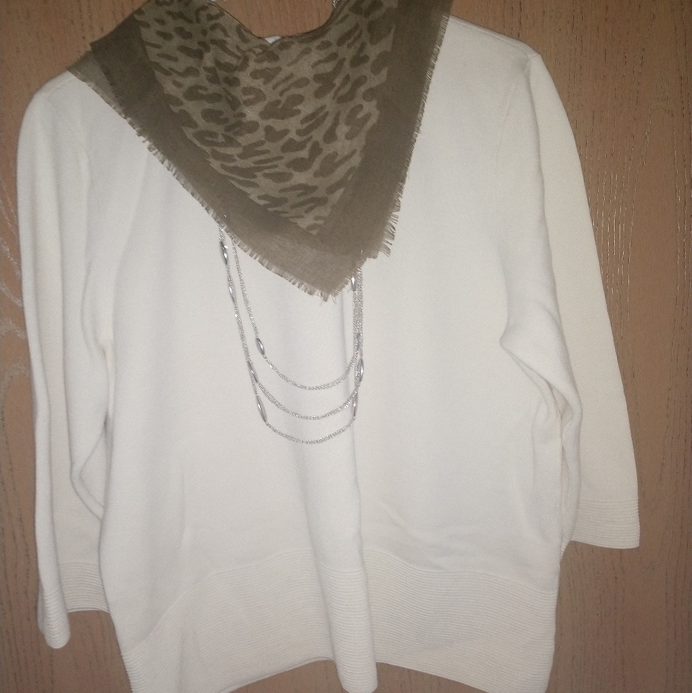 Talbots, white sweater